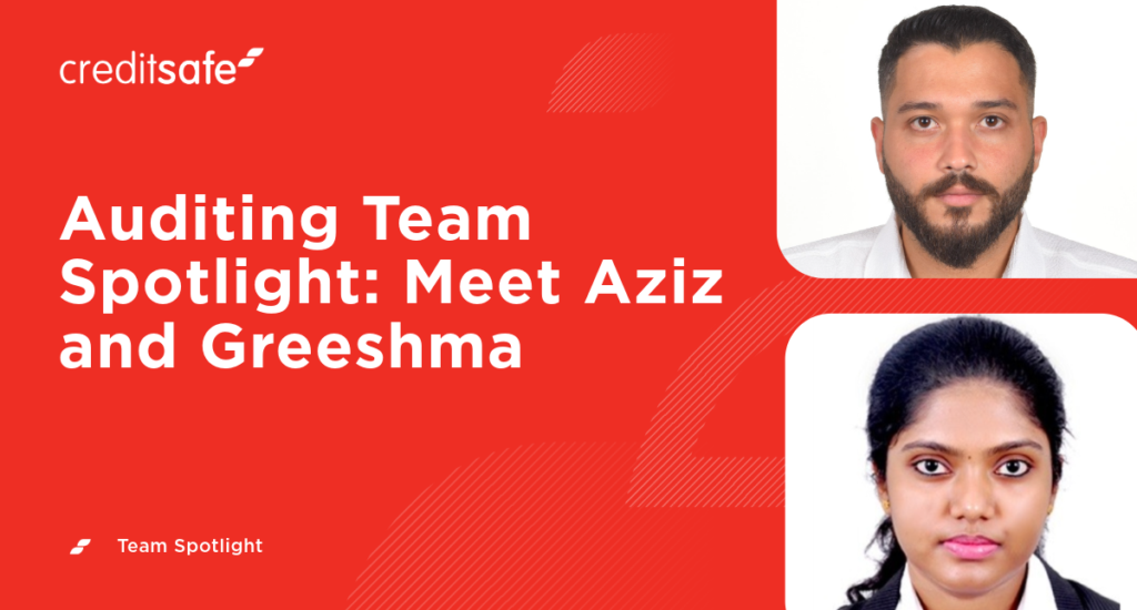 A graphic for our blog introducing our two new auditors, Aziz and Greeshma. The cover includes their headshots.
