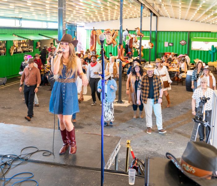 Staff dancing together at our country bash social