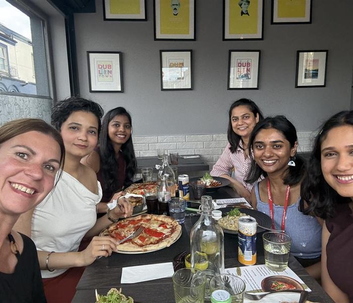 Female Dublin staff having lunch together as part of Creditsafe Group's women's network