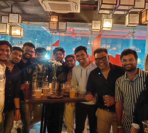 Our team celebrating together at our Christmas social event
